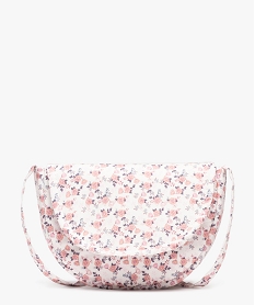 GEMO Sac fille à motifs fleuris avec chouchou pour les cheveux assorti rose vif