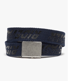 GEMO Ceinture garçon en toile avec inscription et boucle style militaire Bleu