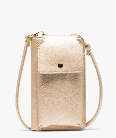 GEMO Pochette téléphone métallisée 2 en 1 femme dore