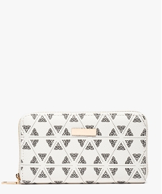 GEMO Portefeuille femme zippé à motifs beige standard