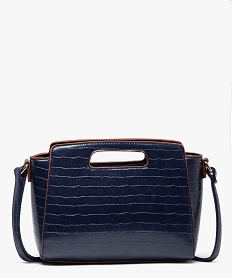 GEMO Sac à main femme  à poignée en matière texturée bleu standard