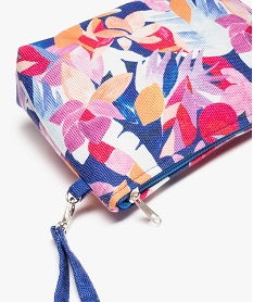 sac de plage a motif feuillage avec pochette zippee amovible multicoloreI580201_4
