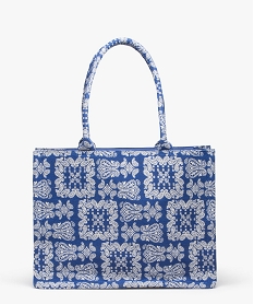sac cabas en tissu jacquard motif cachemire bleuI581801_2
