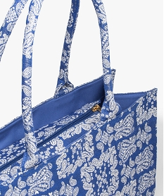 sac cabas en tissu jacquard motif cachemire bleuI581801_4