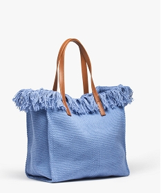 sac femme en textile a franges grand format bleuI588701_2