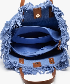 sac femme en textile a franges grand format bleuI588701_3