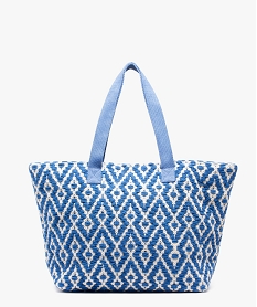 sac cabas femme en toile tissee grand format bleu standardI589201_1