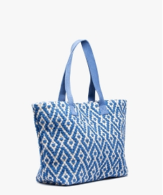 sac cabas femme en toile tissee grand format bleu standardI589201_2