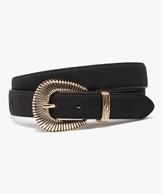 GEMO Ceinture femme aspect velours avec boucle ciselée noir standard