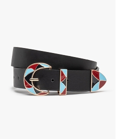 GEMO Ceinture femme à boucle fantaisie multicolore Noir