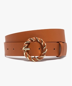 GEMO Ceinture femme avec boucle ronde torsadée décorative marron vif