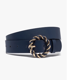 GEMO Ceinture femme avec boucle ronde torsadée décorative bleu standard