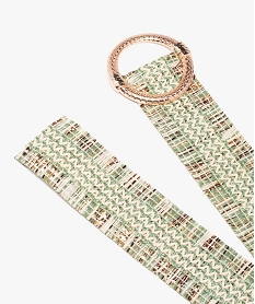 ceinture femme large tissee avec boucle ronde vert standardI591501_2