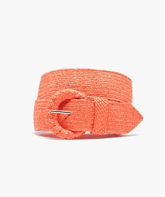 GEMO Ceinture femme fantaisie en élastique tressé orange standard