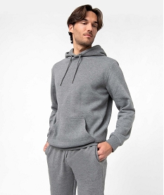 GEMO Sweat à capuche intérieur molletonné homme Gris