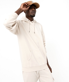 GEMO Sweat à capuche intérieur molletonné homme blanc vif