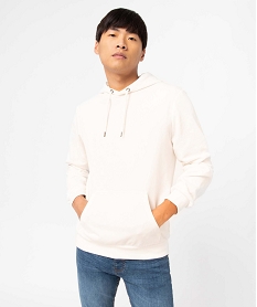 GEMO Sweat à capuche non molletonné homme blanc standard