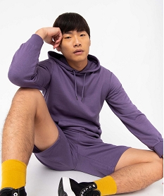 GEMO Sweat à capuche non molletonné homme violet standard