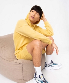GEMO Sweat à capuche non molletonné homme jaune standard