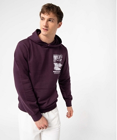 GEMO Sweat homme à capuche avec motif streetwear violet standard
