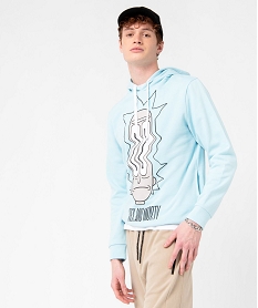 sweat homme a capuche en molleton doux - rick morty bleuI594401_1