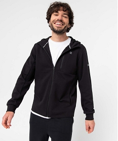GEMO Sweat homme zippé à capuche noir standard