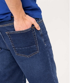 bermuda en jean homme extensible coupe droite bleu shorts en jeanI597801_2