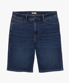 bermuda en jean homme extensible coupe droite bleu shorts en jeanI597801_4