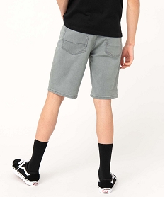 bermuda en jean homme extensible coupe droite gris shorts en jeanI598001_3