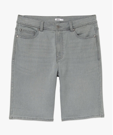 bermuda en jean homme extensible coupe droite gris shorts en jeanI598001_4