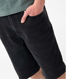 bermuda en jean homme extensible coupe droite noirI598101_2