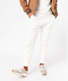 GEMO Pantalon chino en coton stretch coupe Slim homme Beige