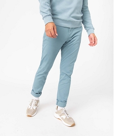 pantalon chino en coton stretch coupe slim homme bleu pantalonsI598501_2