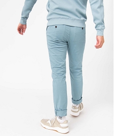 pantalon chino en coton stretch coupe slim homme bleu pantalonsI598501_3