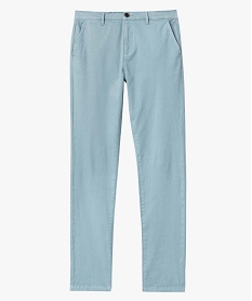pantalon chino en coton stretch coupe slim homme bleu pantalonsI598501_4