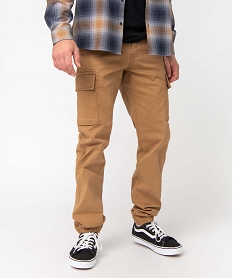 GEMO Pantalon cargo coupe Straight homme Beige