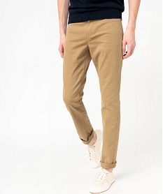 GEMO Pantalon homme coupe straight en toile Beige