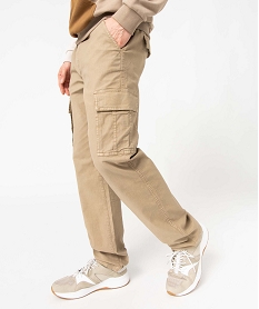 GEMO Pantalon homme coupe cargo en coton stretch beige standard