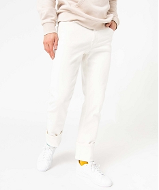 GEMO Jean homme coupe slim en coton stretch blanc standard