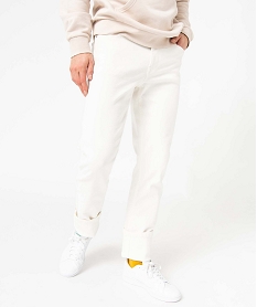 GEMO Jean homme coupe slim en coton stretch Blanc