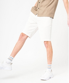 GEMO Bermuda homme coupe chino en toile stretch Beige