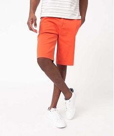 GEMO Bermuda homme coupe chino en toile stretch Orange