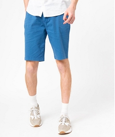 GEMO Bermuda coupe chino en toile stretch homme Bleu