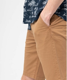 bermuda homme coupe chino en toile stretch brunI600901_2