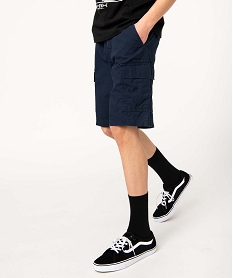 GEMO Bermuda cargo en toile homme Bleu
