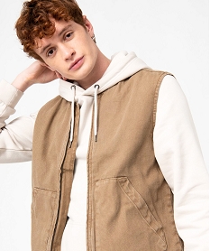 GEMO Veste sans manches à fermeture zippée homme Beige