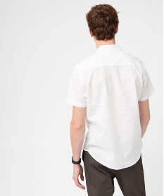 chemise homme a manches courtes en lin melange blancI604101_3