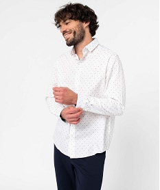 chemise homme coupe droite a motif fleuri blancI605501_1