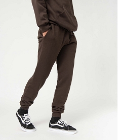 GEMO Pantalon de jogging molletonné homme marron fonce