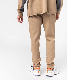 pantalon homme en maille a poches zippees et taille elastiquee beigeI607001_3